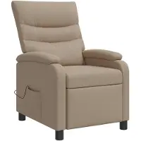vidaXL : Sillón de masaje relax, color cappuccino, tapizado en cuero sintético