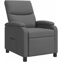 vidaXL Sillón reclinable, color gris oscuro, tapizado en tela