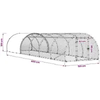 vidaXL Refugio para gallinas, color plateado, 600 x 150 x 100 cm, acero galvanizado