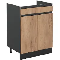 Vicco Mueble bajo de cocina R-Line Roble dorado/Antracita 60 cm con cajón sin encimera, Model 61101