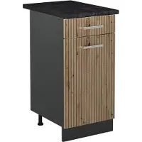 Vicco Mueble bajo de cocina R-Line Roble artesanal/Antracita 40 cm encimera Antracita, Model 61022