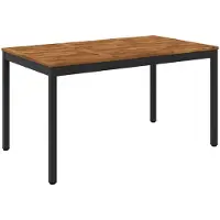 Syfax Mesa de cena de jardín Natural y negro 141 x 80,5 x 75 cm