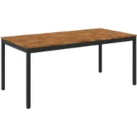 Syfax Mesa de cena de jardín Natural y negro 147 x 88,5 x 75 cm