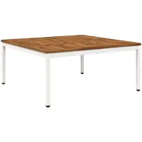 Syfax Mesa de centro de estilo natural y color blanco, dimensiones: 100 x 100,5 x 45 cm