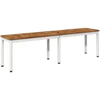 vidaXL Banco de jardín, 161 x 35 x 45 cm, madera maciza de acacia, diseño rectangular