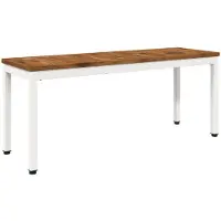vidaXL Banco de jardín, 108,5 x 35 x 45 cm, madera maciza de acacia, diseño rectangular