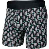 Saxx - Droptemp Cooling Cotton Boxer Brief Fly - Ropa interior de diario size XXL, negro/gris