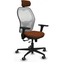 Piqueras Y Crespo Silla de oficina con reposacabezas, marca Jorquera , modelo 3D036G2, color marrón