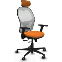 Piqueras Y Crespo Silla de oficina con reposacabezas, marca Jorquera , modelo 3D036G2, color naranja