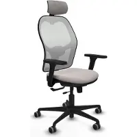 Piqueras Y Crespo Silla de oficina con reposacabezas, marca Jorquera , modelo 3D036G2, color blanco