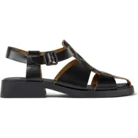 Camper para mujer. K201489-001 Sandalias de piel Dana negro (37), 1 a 3cm, Hebilla, Casual, outlet 2026.