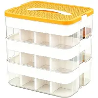OEM Caja de almacenamiento, diseño apilable, uso versátil, con 3 compartimentos