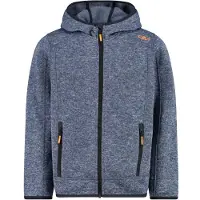 CMP - Boy's Jacket Fix Hood Jacquard Knitted - Forro polar size 128, azul/gris