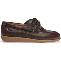 Sebago para hombre. 72125BW Mocasines de Piel Gary Jobson marrón (42), Plano, 1 a 3cm, Cordones, Casual, Clásico, outlet 2026.