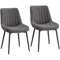 COLAMY Juego de dos sillas de comedor, con un asiento generosamente acolchado y un respaldo ergonómico para una comodidad duradera en el uso diario, color gris