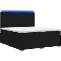 vidaXL Cama boxspring con somier y colchón LED, color , 160 x 200 cm, tapizada en tela