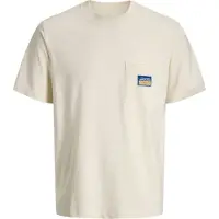 Jack & Jones Camiseta 'JORPOCKY' azul oscuro / amarillo / blanco lana
