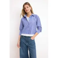 Trendyol Blusa navy / blanco