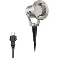 Ledscom.de : Foco para jardín, modelo MIBU, para uso exterior, acero inoxidable cromado mate, con bombilla LED GU10, regulable en 3 niveles, luz blanca, 609 lúmenes