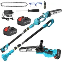 OEM Sierra eléctrica, barra telescópica, batería recargable, 20,32 cm, dos baterías