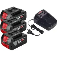 OEM Batería recargable, 18V, capacidad de 6000mAh, cargador para 6.0AH x 3 unidades