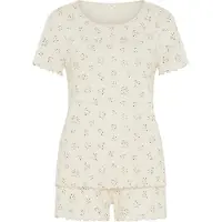 s.Oliver Pijama de pantalón corto ecru / chocolate / rosa / offwhite