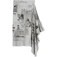 Desigual , Falda Asimétrica Estampada, Mujer, Viscosa, Negro, XL