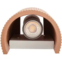LINDBY Aplique de pared Colja, terracota, redondo, 30,5 cm, yeso