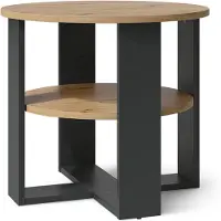 Vicco Mesa de centro Romeo Antracita/Roble artesanal 53 x 53 cm, Model 62732