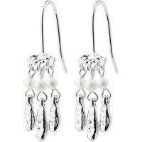 Pilgrim Pendientes 'Virel' plata / blanco natural