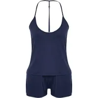 Trendyol Pijama de pantalón corto genciana