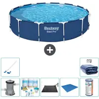 Bestway Steel Pro, piscina redonda - 396 x 84 cm - 8 piezas - Modelo S21609
