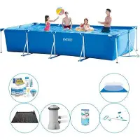 OEM Piscina rectangular de 450x220x84 cm - 7 piezas - Juego de piscina de plástico