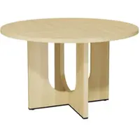 STILVORA Mesa redonda de comedor , 120x120 cm, para 4-6 personas, mesa de cocina de diseño clásico, mesa de comedor en color roble