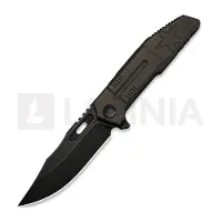 We Knife Navaja Barracks, Bronze Titanium, Black Stonewash