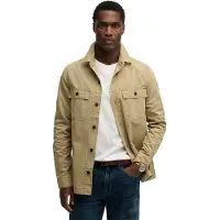 Superdry para hombre. M4011143A Camisa Military beige (L), Casual, Manga larga, Tela, outlet 2026.