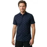 Armani Exchange para hombre. XM000624AF13184FB434 Camisa Monogram Slim marino (S), Casual, Algodón, Manga corta, out
