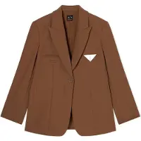 Armani Exchange para mujer. XW001938AF21529U6136 Americana Pico marrón (S), Casual, Clásico, Poliéster, outlet 2026.