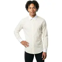 Armani Exchange para hombre. XM002319AF24533U0009 Camisa de algodón blanco (S), Casual, Clásico, Manga larga, outlet