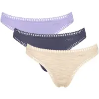 Sloggi Tanga 'Go Crush' beige / azul oscuro / lavanda