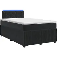 Syfax Cama con somier y colchón, color negro, 120 x 200 cm, tapizada en terciopelo