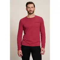John Varvatos Alden Ls Slub Crew With C Red Wood Talla: L | Manga Larga Outlet | Hombre | Rojo