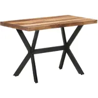 vidaXL Mesa de comedor, 120x60x75 cm, madera maciza, color miel