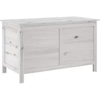 vidaXL Cofre para jardín, blanco, 99x49,5x58,5 cm, madera maciza de abeto