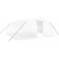vidaXL Invernadero con estructura de acero, color blanco, 30 m², dimensiones 6x5x2,3 metros
