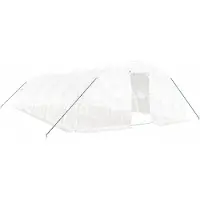 vidaXL Invernadero con estructura de acero, color blanco, 50 m², dimensiones 10x5x2,3 metros