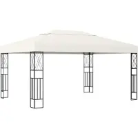 vidaXL Pabellón de 3x4 metros, color crema, con estructura de tela