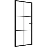 vidaXL Puerta interior de vidrio ESG y aluminio, 93x201,5 cm, color