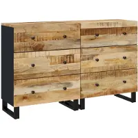vidaXL , Mueble aparador, 2 unidades, 60 x 33 x 75 cm, madera de mango maciza