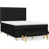 vidaXL Cama con somier y colchón , color , 140x200 cm, tapizada en tela